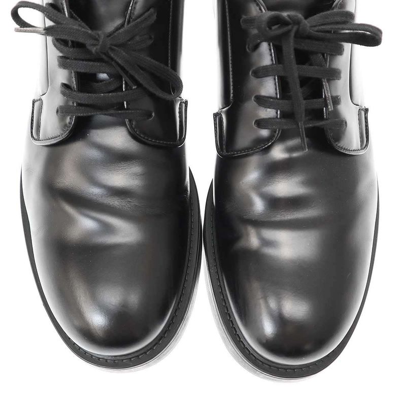 Prada Lace-Up Leather Shoes 2eg394 Black 10