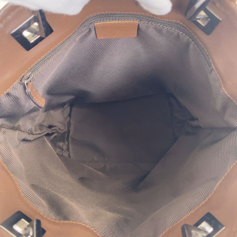 Gucci Beige Brown Silver Hardware GG Canvas 31244 Tote Bag Shoulder Bag Women