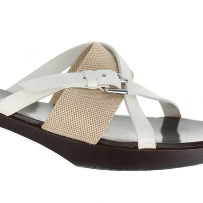 Hermes Leather Wood Sole Belt Sandals Women's 35 Brown Made In Spain