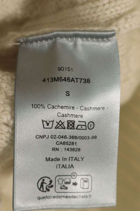 Dior 25SS 413m646at738 Canage Cashmere High Neck Knit Men's S