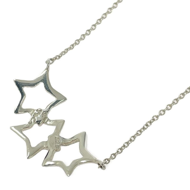 Tiffany & Co Silver Triple Star Necklace 2.2g 925 Engraved 426826 Necklace