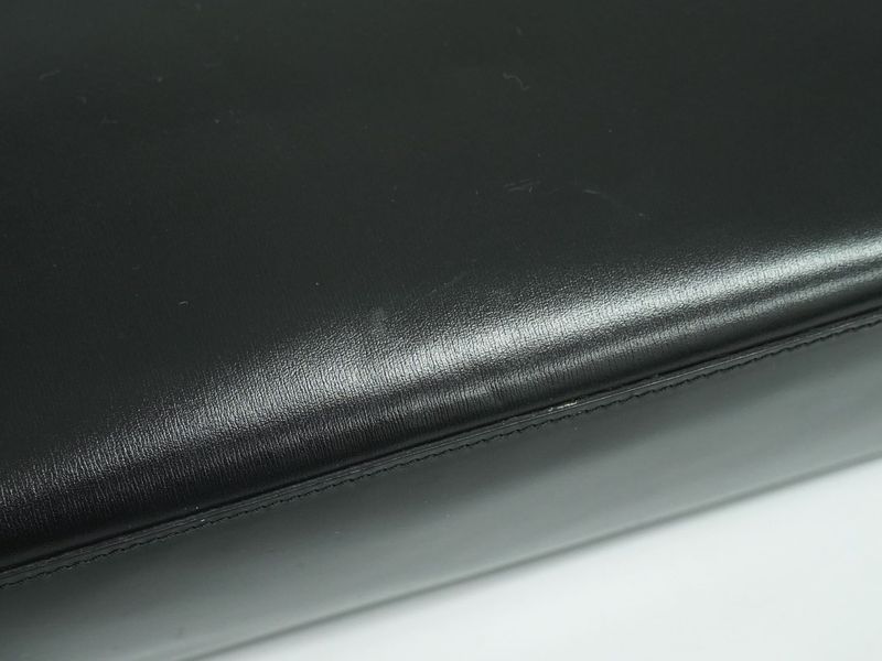 Authentic Celine Leather Shoulder Bag Pochette Black Bag Pre-owned [follow-up