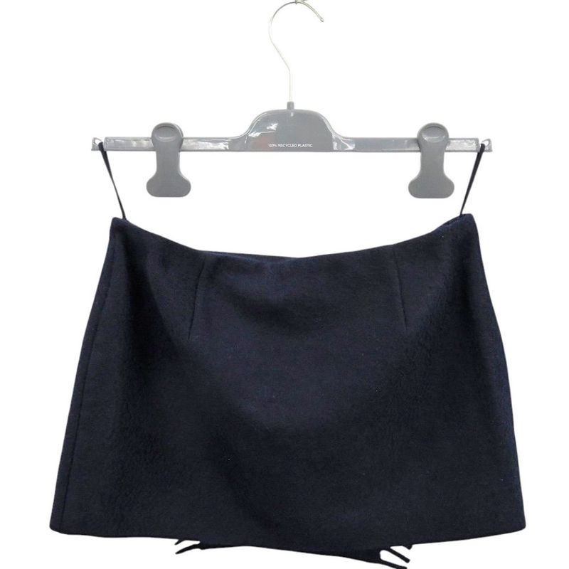 Prada P112xe Cashmere Navy Mini Skirt Rolled Skirt 0332 Prada