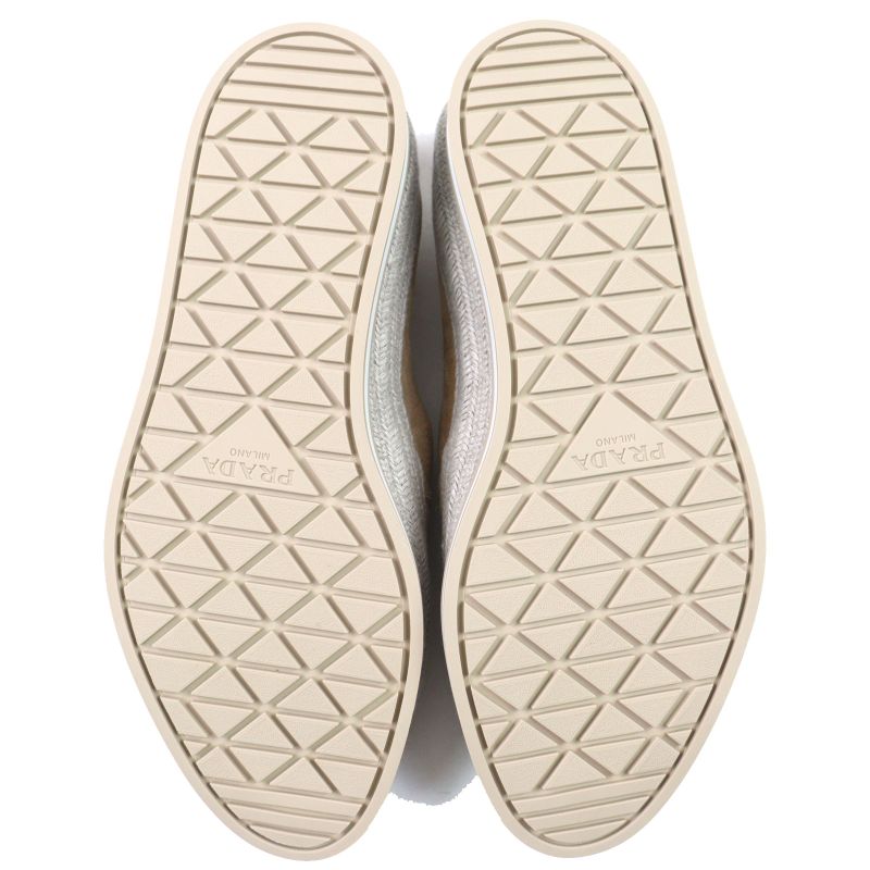 Prada 2dg126 Suede Leather Shoes Slip-on Natural 6.5 With Box And Storage Bag