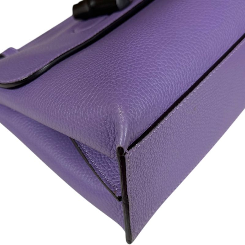 Gucci Daily Bamboo Shoulder Bag Leather 370831 Purple Ladies Gucci