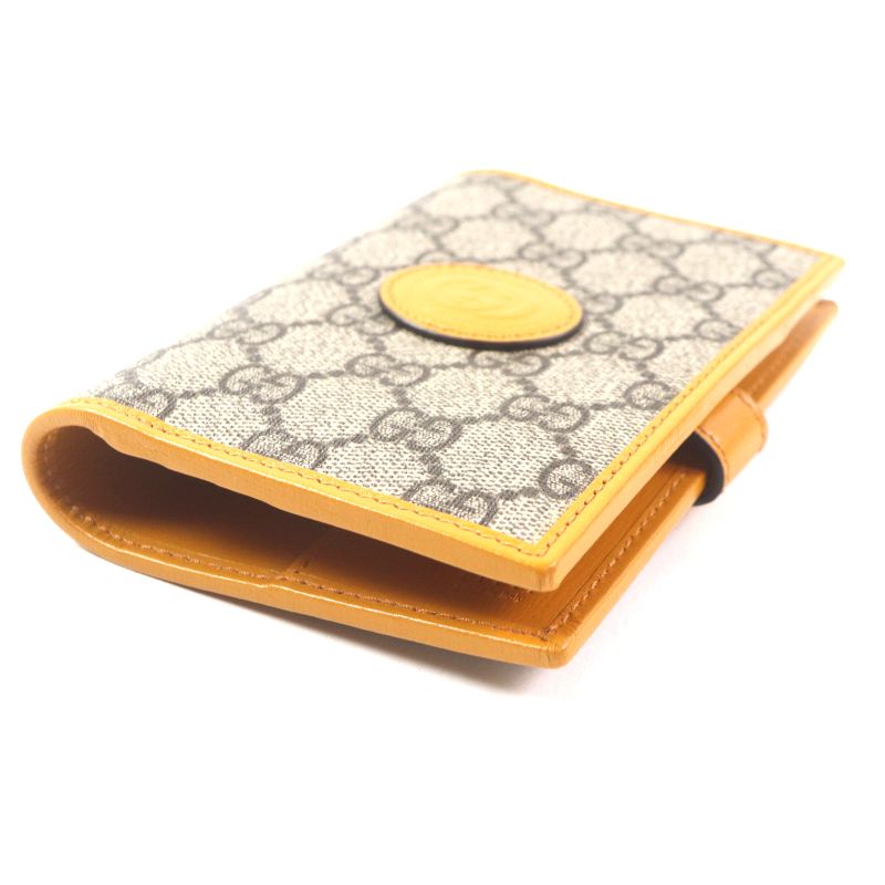 Gucci G724562 GG Supreme Interlocking G Leather Use Passport Case Orange Beige
