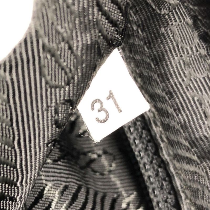 Prada Nylon Tote Handbag Triangle Plate Logo A4 Compartment Black Ladies Men