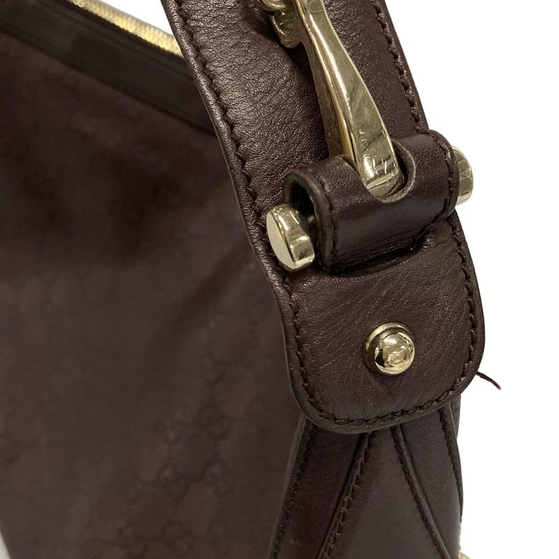 Gucci Shoulder Bag Striped Horsebit Sherry 153691 Dark Brown Green And Red