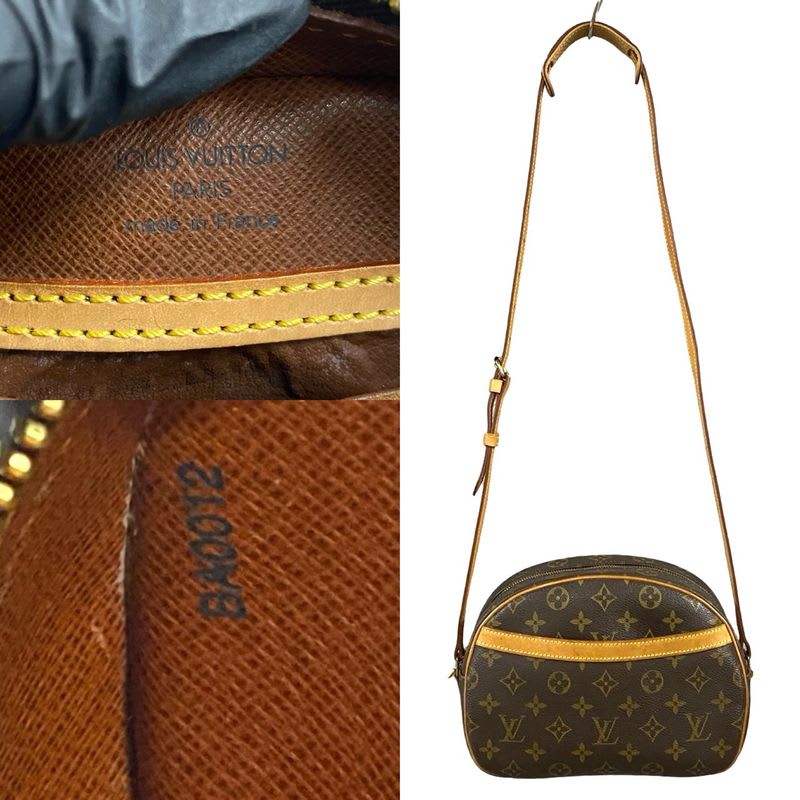 Louis Vuitton Blois Monogram Leather Mini Shoulder Bag Pochette Sacoche Brown