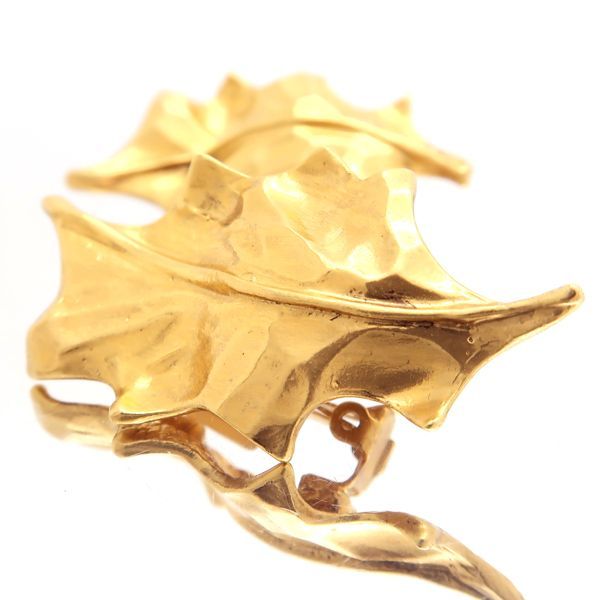 Yves Saint Laurent Earring GP Leaf Motif Vintage YSL Yves Saint Laurent