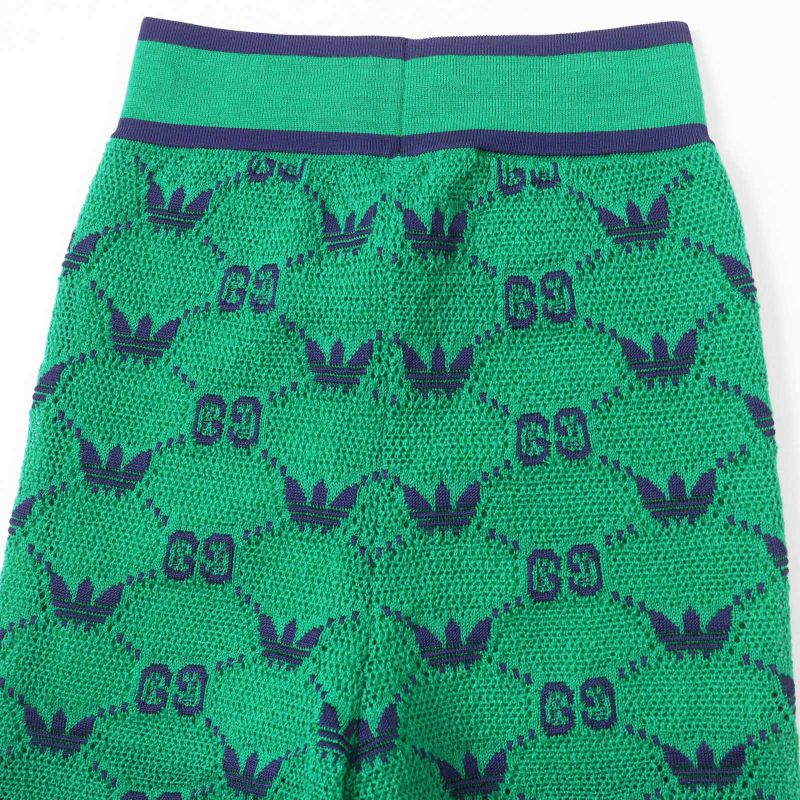 Gucci×adidas Gucci×adidas 693830 GG Trefoil Wool Jacquard Jogger Pants Green