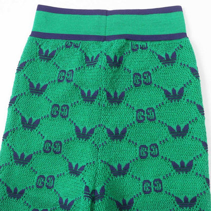 Gucci×adidas Gucci×adidas 693830 GG Trefoil Wool Jacquard Jogger Pants Green