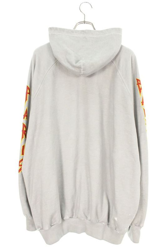 Balenciaga 697879 Tmv89 Metallic Logo Paint Crushed Pullover Hoodie Men's 1