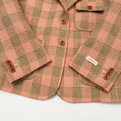 Gucci Tailored Jacket Size 42 (170 92Y) Cropped Cleeve Check