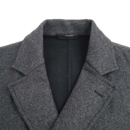 Hermes 12aw Wool Flannel Double Long Coat Pt93dba Gray 48