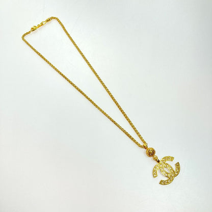 Chanel Cocomark Long Necklace 95a Gold GP Vintage