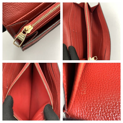 Louis Vuitton Monogram Empreinte Portefeuille Sarah Bifold Wallet M61181 Red