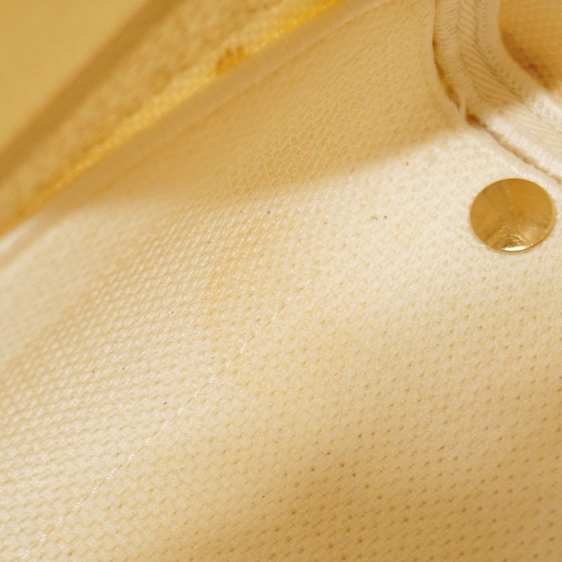 Christian Dior Handbag Lady Dior Dee Lite Canvas White Gold Chien Pan Gold