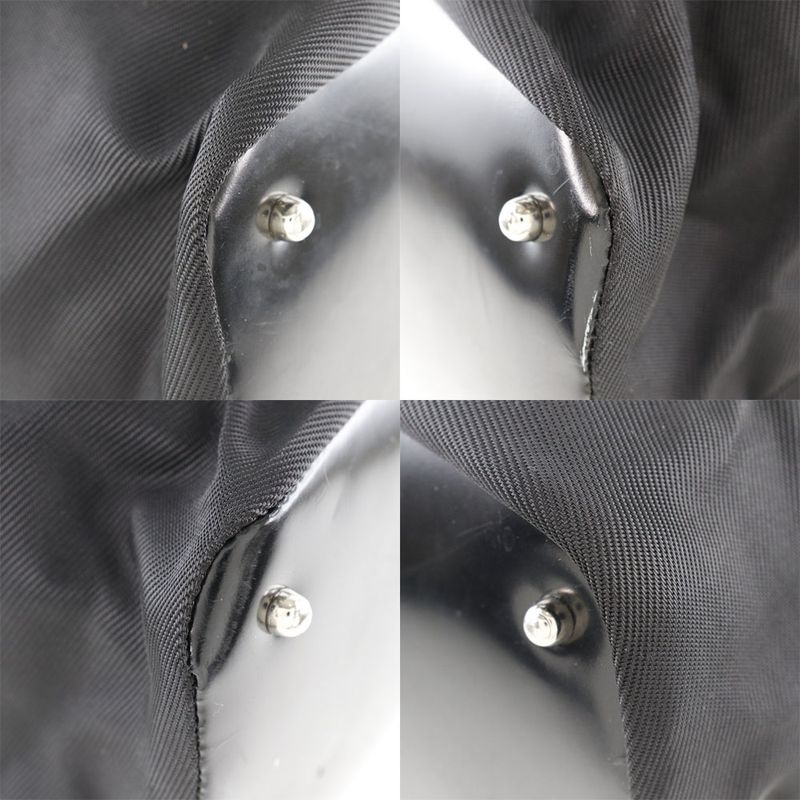 Gucci Bamboo Bag 002-2058-0412-5 Nylon Canvas And Leather Black Unisex Tote Bag