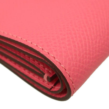 Hermes Trifold Wallet Bearn Combine Vaux Epson Rose Azalea Silver Hardware W