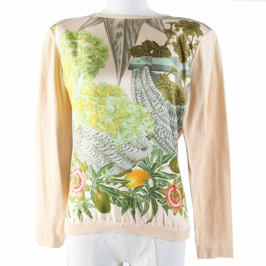 Hermes Passiflores Passionflower Silk Cotton Twill Raine Knit Cut And Sewn