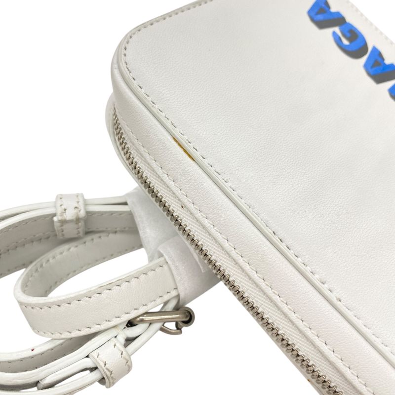 Em10009 Balenciaga Shoulder Bag Phone Shoulder Cache Zip Phone Holder White