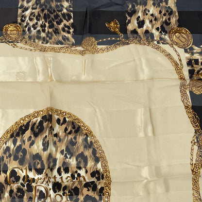 Christian DIOR Large Logo Scarf Silk Blawan