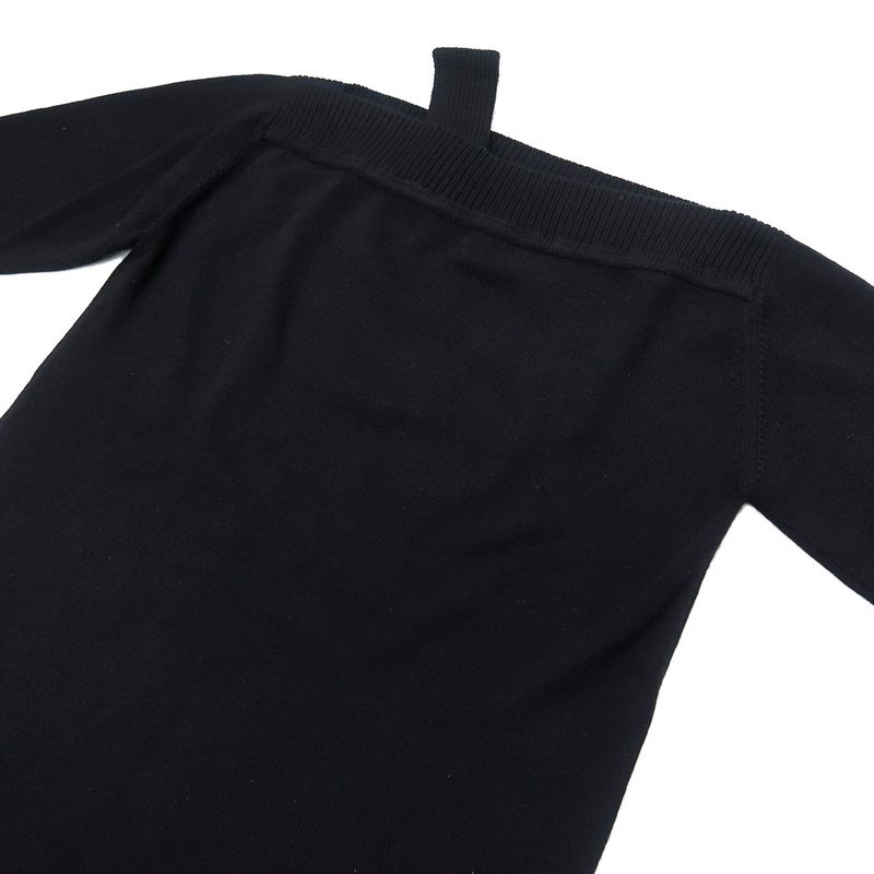 Hermes Asymmetric Dress One Piece Serie 38 BK Cashmere 4h2541d1 Women's