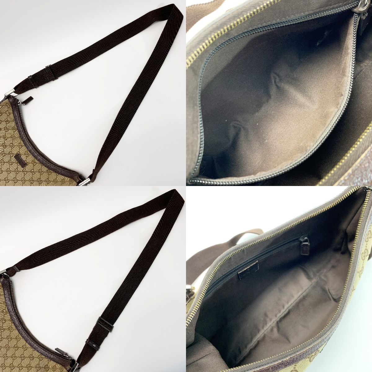 Gucci Shoulder Bag 181092 Brown X Light Brown Canvas X Leather