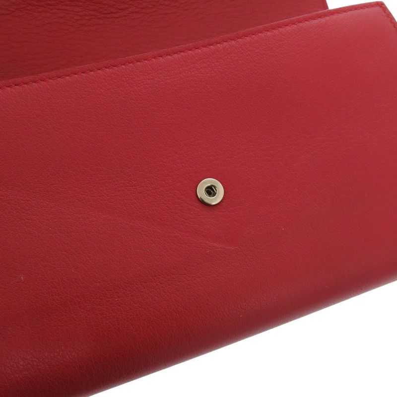 Balenciaga 371661 Calf Leather Red Long Wallet Red 1553 Balenciaga