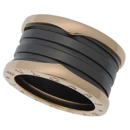 Bvlgari Bulgari B-zero1 4 Band Ring 18K Pink Gold CE 750 Pink Gold Ceramic #52