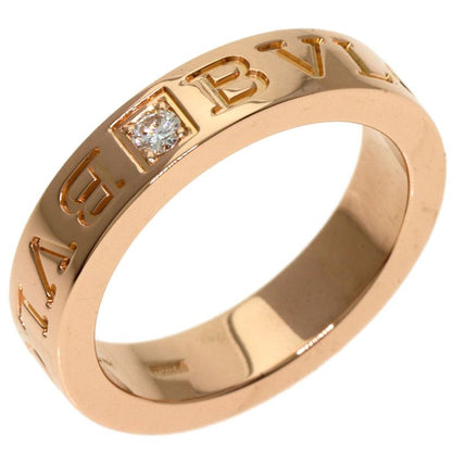 Bvlgari Bulgari Double Logo Diamond Ring - 18K Pink Gold Ladies