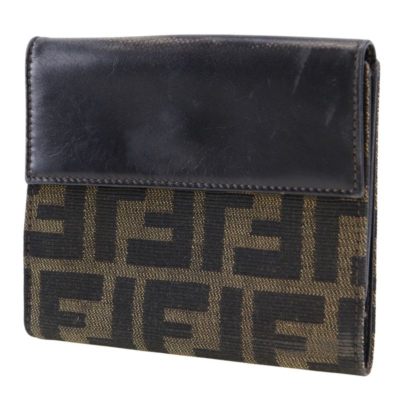 Fendi Zucca Canvas And Leather Women's Bifold Wallet