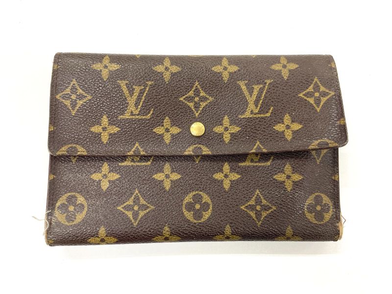 Louis Vuitton Monogram Pochette Passpole Long Wallet Passport Case M60135 Brown