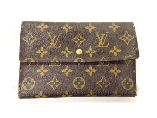 Louis Vuitton Monogram Pochette Passpole Long Wallet Passport Case M60135 Brown