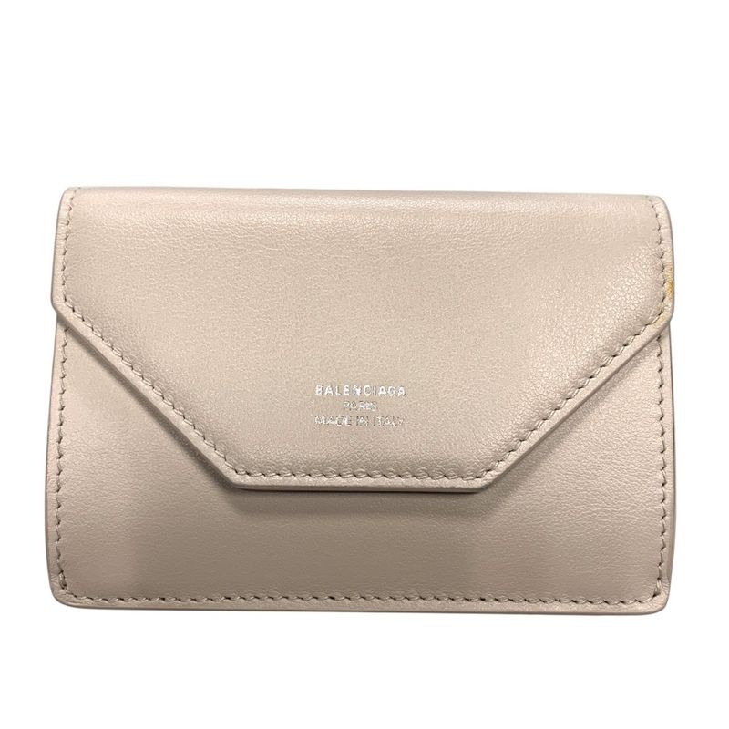 2973 Balenciaga Trifold Wallet 736730 Envelope Mini Wallet White with Box