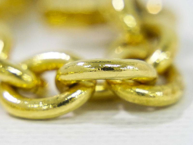 Authentic Chanel Logo Long Necklace Pendant GP Gold Plated Accessories Jewelry