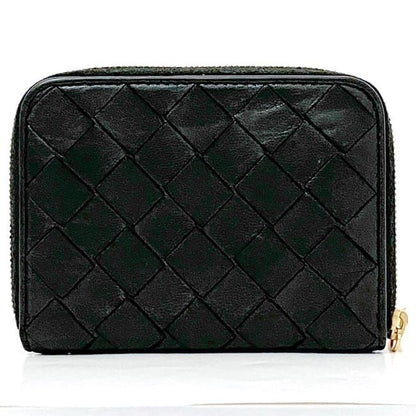 Bottega Veneta Coin Case Ec21504 Black Intrecciato