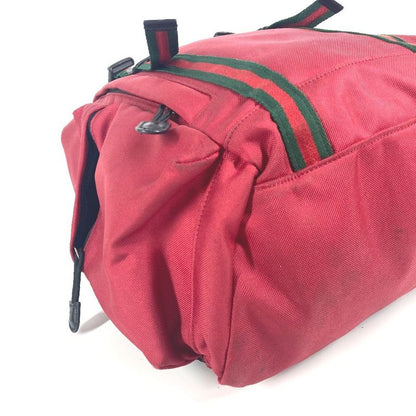 Gucci Backpack Sac Techno Logo Sherry Line Web Line 429037 Nylon Canvas Red