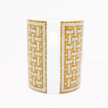 Hermes Mug Mosaic 24 Gold Color White Pottery Tableware Accessories