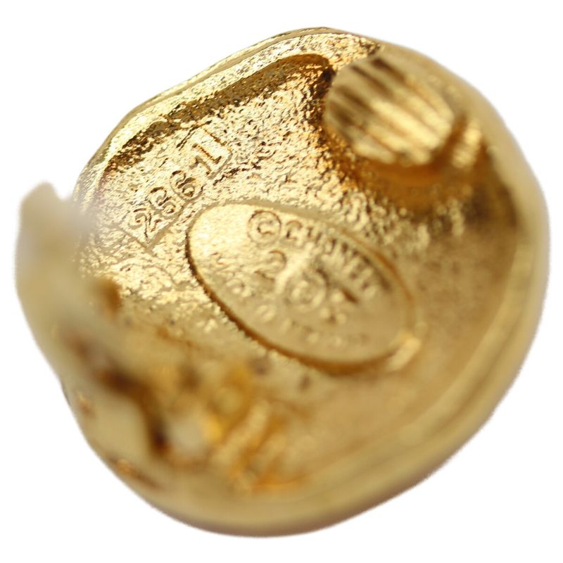 Chanel 23 Gold Lion Round Logo Earrings