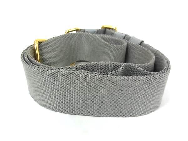 Prada Saffiano Leather And Canvas Bag Shoulder Strap Crossbody Women Gray Fg3390