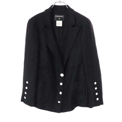 Chanel Coco Mark Button Tweed 4b Tailored Jacket P31043v16334 Black 42