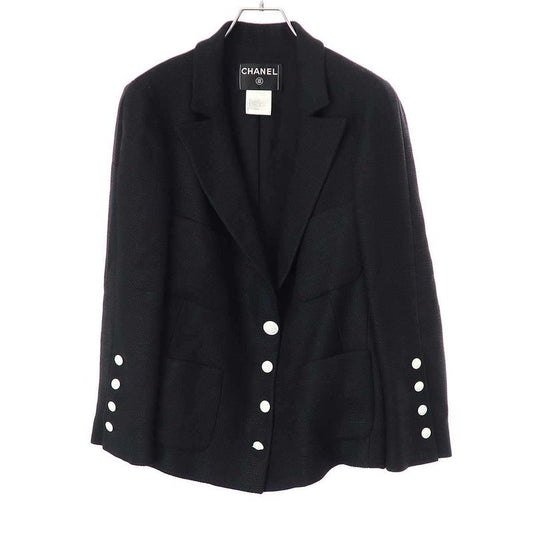 Chanel Coco Mark Button Tweed 4b Tailored Jacket P31043v16334 Black 42