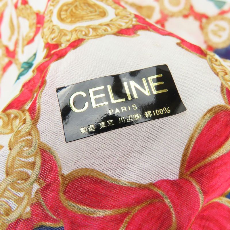 Celine Handkerchief Cotton Navy Red White Small Fashionable Ladies Women Celine