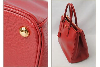 Prada Handbag Shoulder Bag Prada B1786t Saffiano Fuoco Red With 2 Way Strap