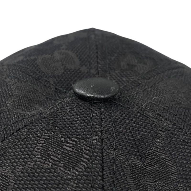 Gucci Hat Baseball Cap 200035 XL Size Original GG Canvas Black Gucci