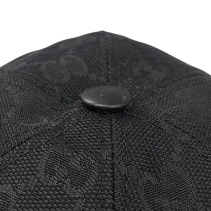 Gucci Hat Baseball Cap 200035 XL Size Original GG Canvas Black Gucci