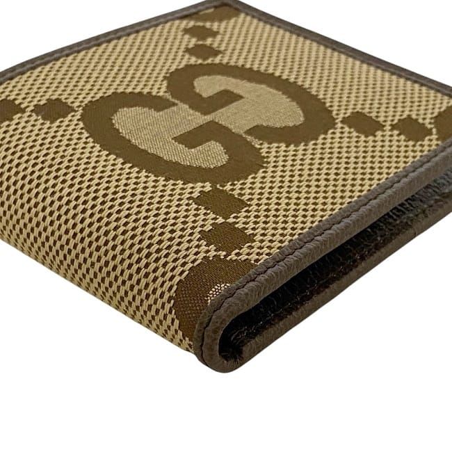 Gucci Bifold Wallet Beige Brown Jumbo GG 699308 Unused
