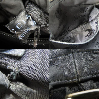 Gucci Shoulder Bag 201538 Guccissima Cima Leather Black Gold Hardware Crossbody